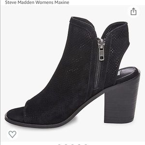 Steve Madden black perforated suede bootie 8 NWTS